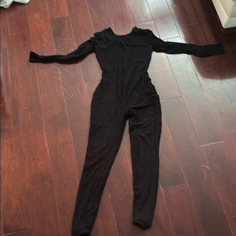 Naked Wardrobe Black Fitted Jumpsuit Long Sleeves